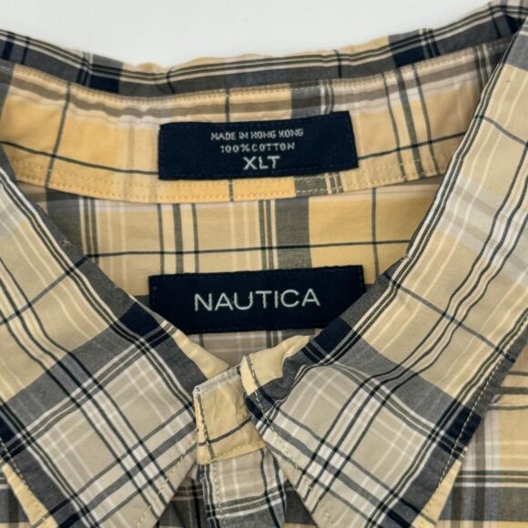 Nautica Men's Plaid Button-Down Shirt Long Sleeve Cotton Casual XLT - Picture 5 of 8